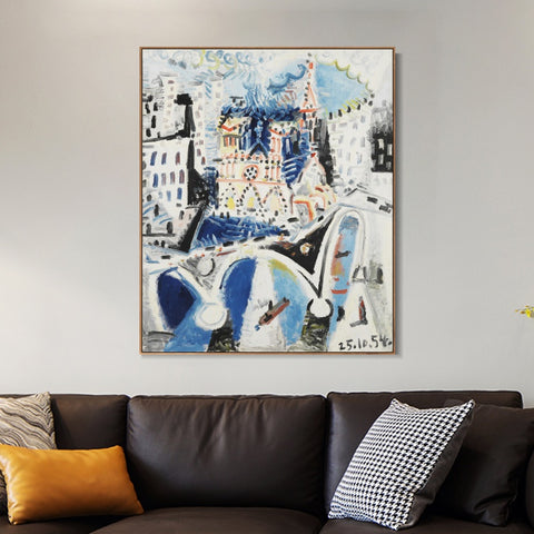 INVIN ART Framed Canvas Giclee Print Art Series#396 by Pablo Picasso Wall Art Living Room Home Office Decorations