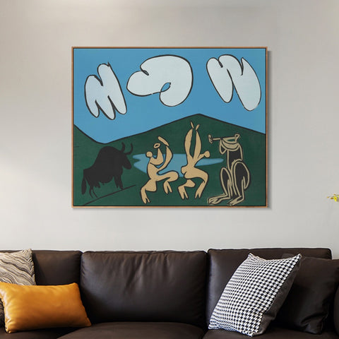 INVIN ART Framed Canvas Giclee Print Art Series#399 by Pablo Picasso Wall Art Living Room Home Office Decorations