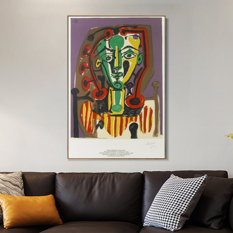 INVIN ART Framed Canvas Giclee Print Art Series#400 by Pablo Picasso Wall Art Living Room Home Office Decorations