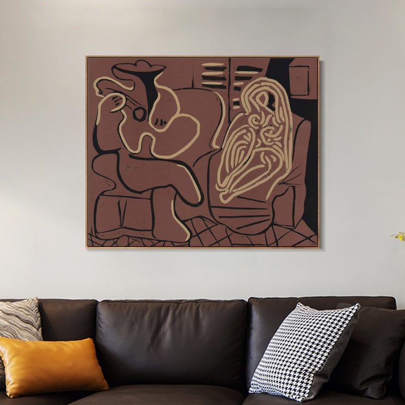 INVIN ART Framed Canvas Giclee Print Art Series#402 by Pablo Picasso Wall Art