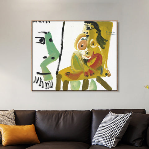 INVIN ART Framed Canvas Giclee Print Art Series#403 by Pablo Picasso Wall Art Living Room Home Office Decorations