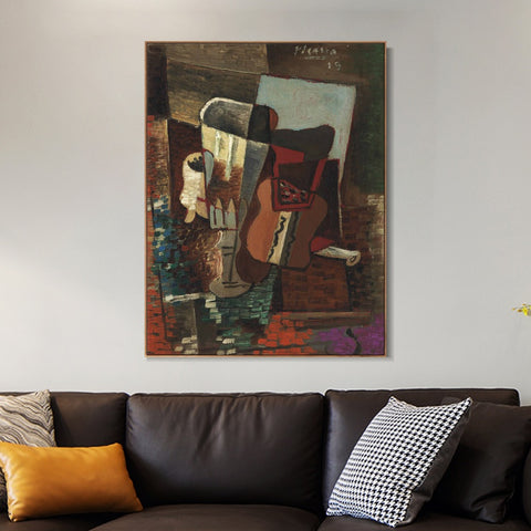 INVIN ART Framed Canvas Giclee Print Art Series#417 by Pablo Picasso Wall Art Living Room Home Office Decorations