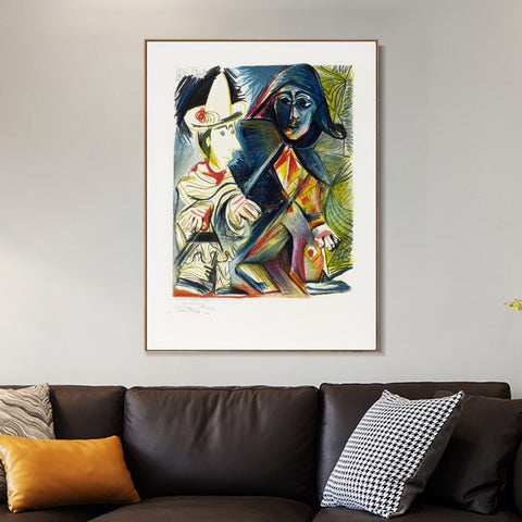INVIN ART Framed Canvas Giclee Print Art Series#423 by Pablo Picasso Wall Art Living Room Home Office Decorations