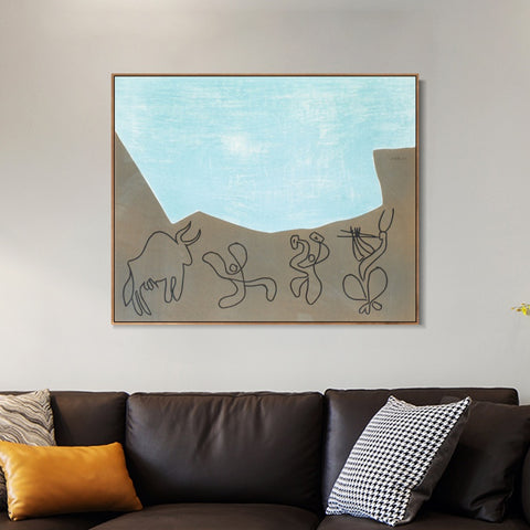 INVIN ART Framed Canvas Giclee Print Art Series#424 by Pablo Picasso Wall Art Living Room Home Office Decorations