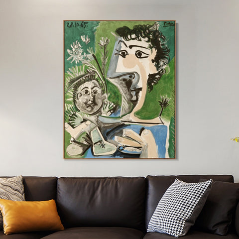 INVIN ART Framed Canvas Giclee Print Art Menton by Pablo Picasso Wall Art Living Room Home Office Decorations