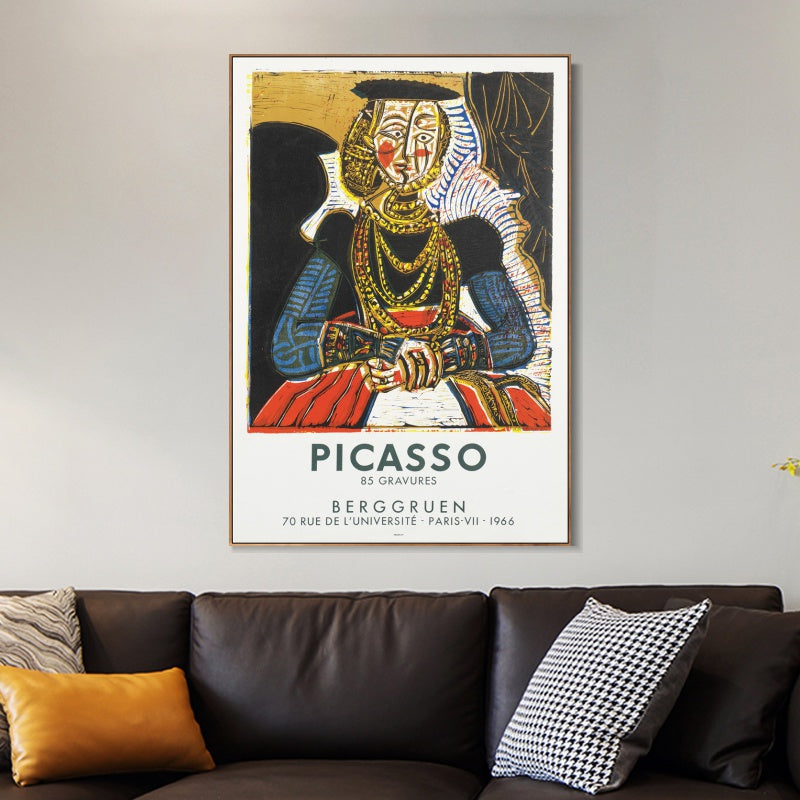 INVIN ART Framed Canvas Giclee Print Art Bust of a woman after Cranach the Younger by Pablo Picasso Wall Art
