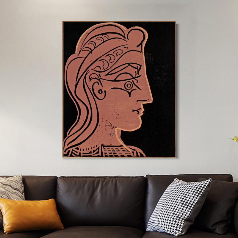 INVIN ART Framed Canvas Giclee Print Art Woman's profile t-shirt by Pablo Picasso Wall Art