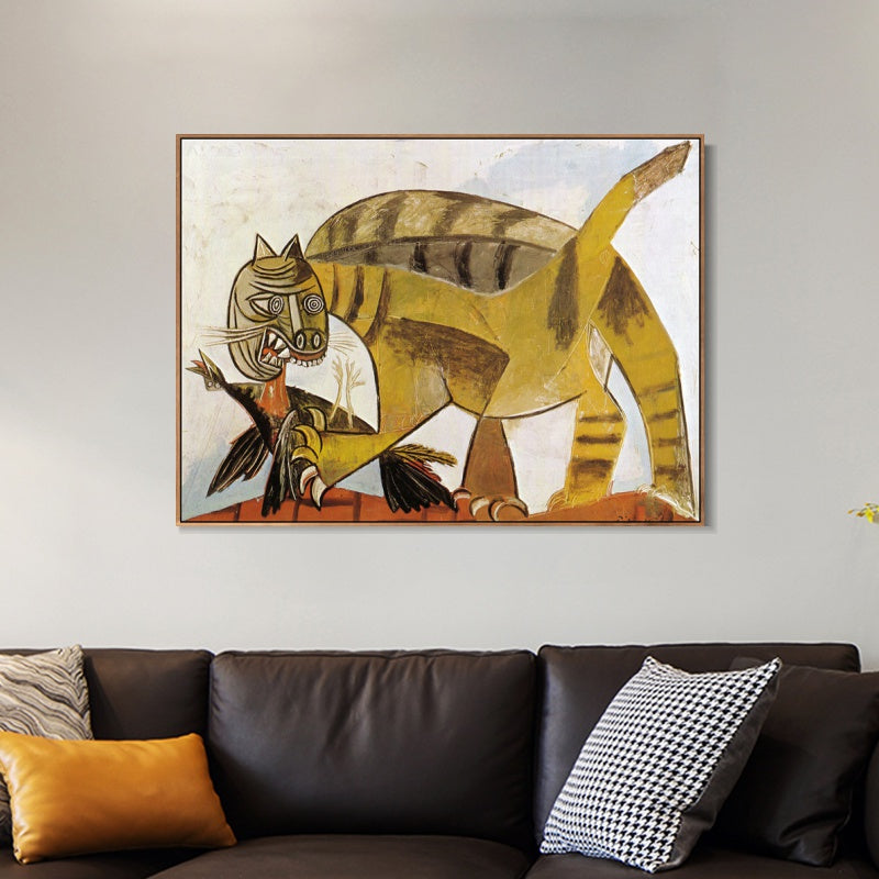 INVIN ART Framed Canvas Giclee Print Art 1939 The cat the bird by Pablo Picasso Wall Art