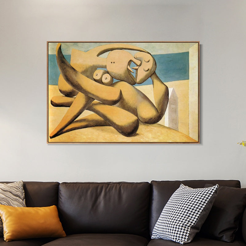 INVIN ART Framed Canvas Giclee Print Art 1931 Figures by the sea by Pablo Picasso Wall Art
