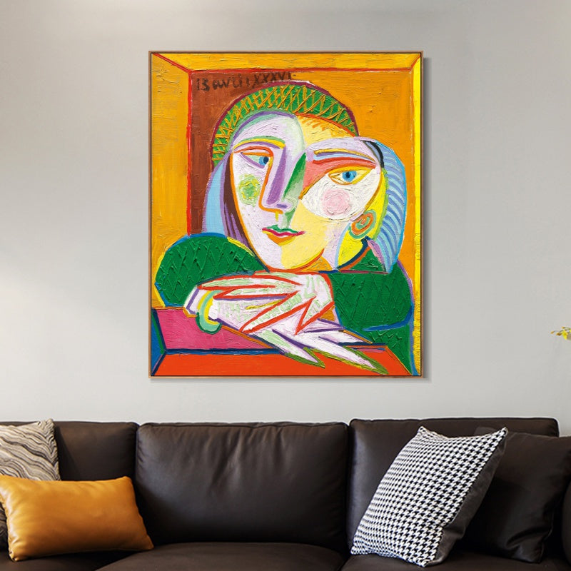 INVIN ART Framed Canvas Giclee Print Art Woman's head by Pablo Picasso Wall Art