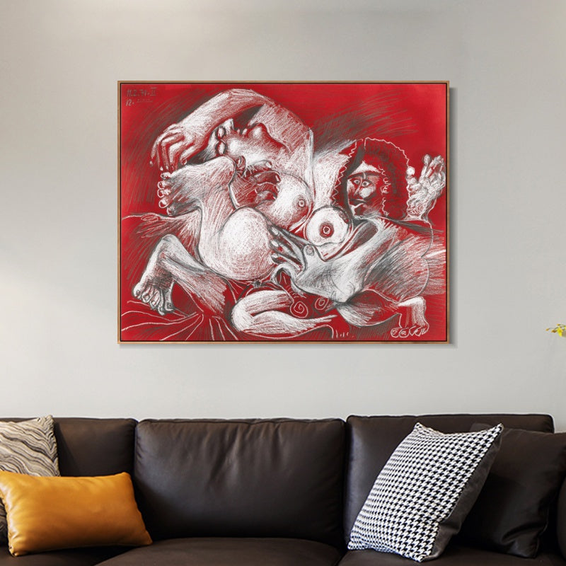 INVIN ART Framed Canvas Giclee Print Art Series#467 by Pablo Picasso Wall Art