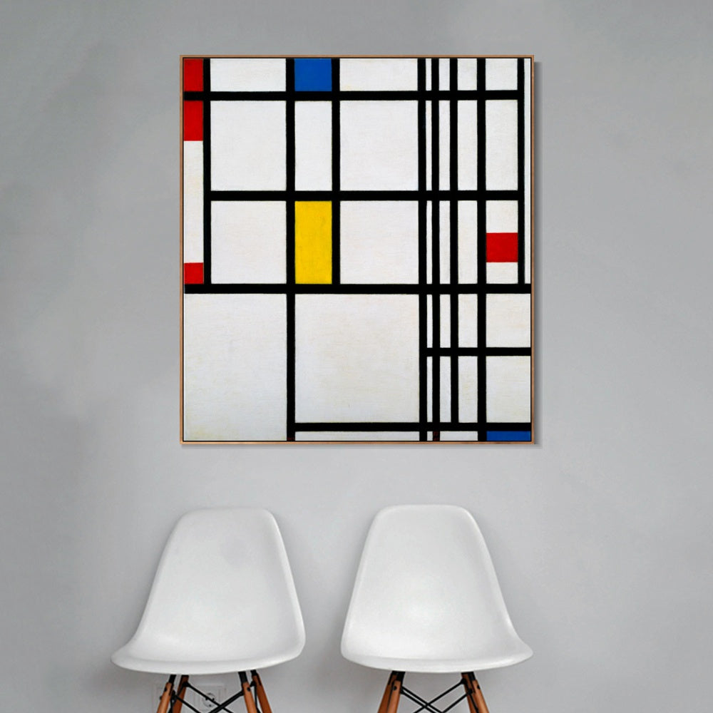INVIN ART Framed Canvas Series#003 by Piet Cornelies Mondrian Wall Art Living Room Home Office Decorations