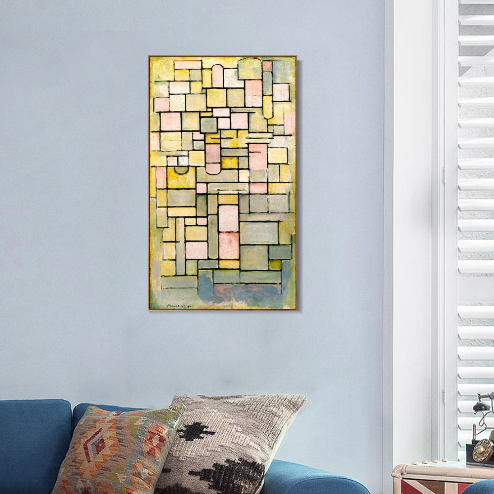 INVIN ART Framed Canvas Series#065 by Piet Cornelies Mondrian Wall Art Living Room Home Office Decorations