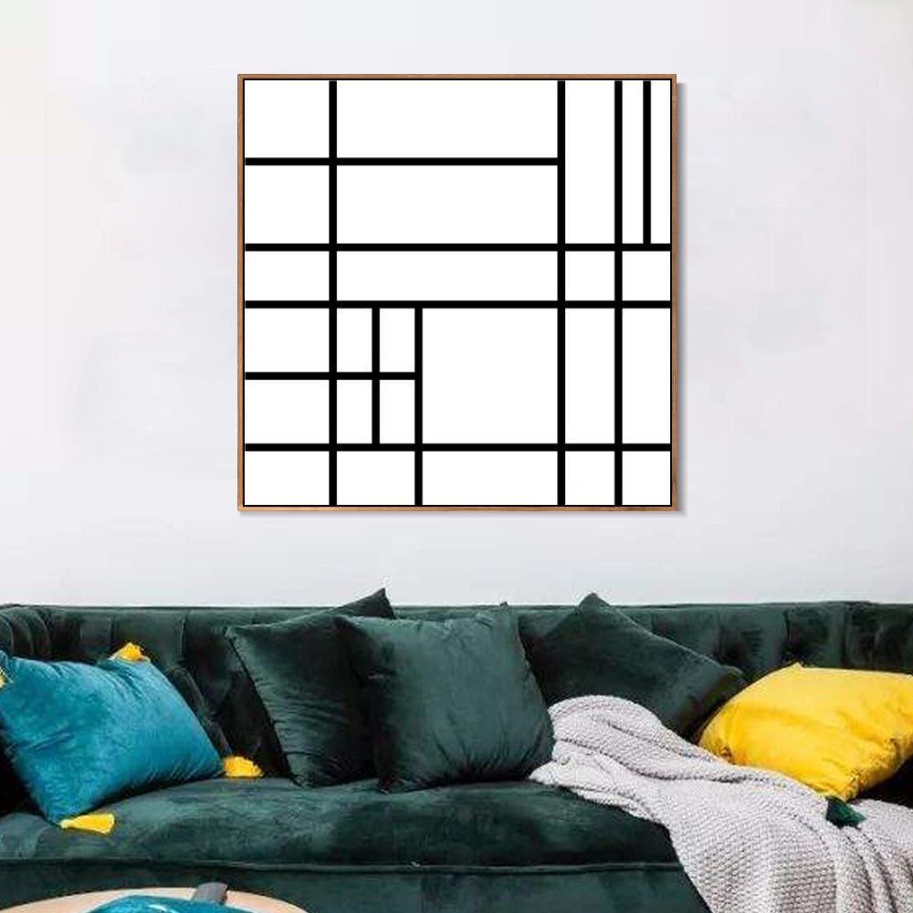 INVIN ART Framed Canvas Series#070 by Piet Cornelies Mondrian Wall Art Living Room Home Office Decorations