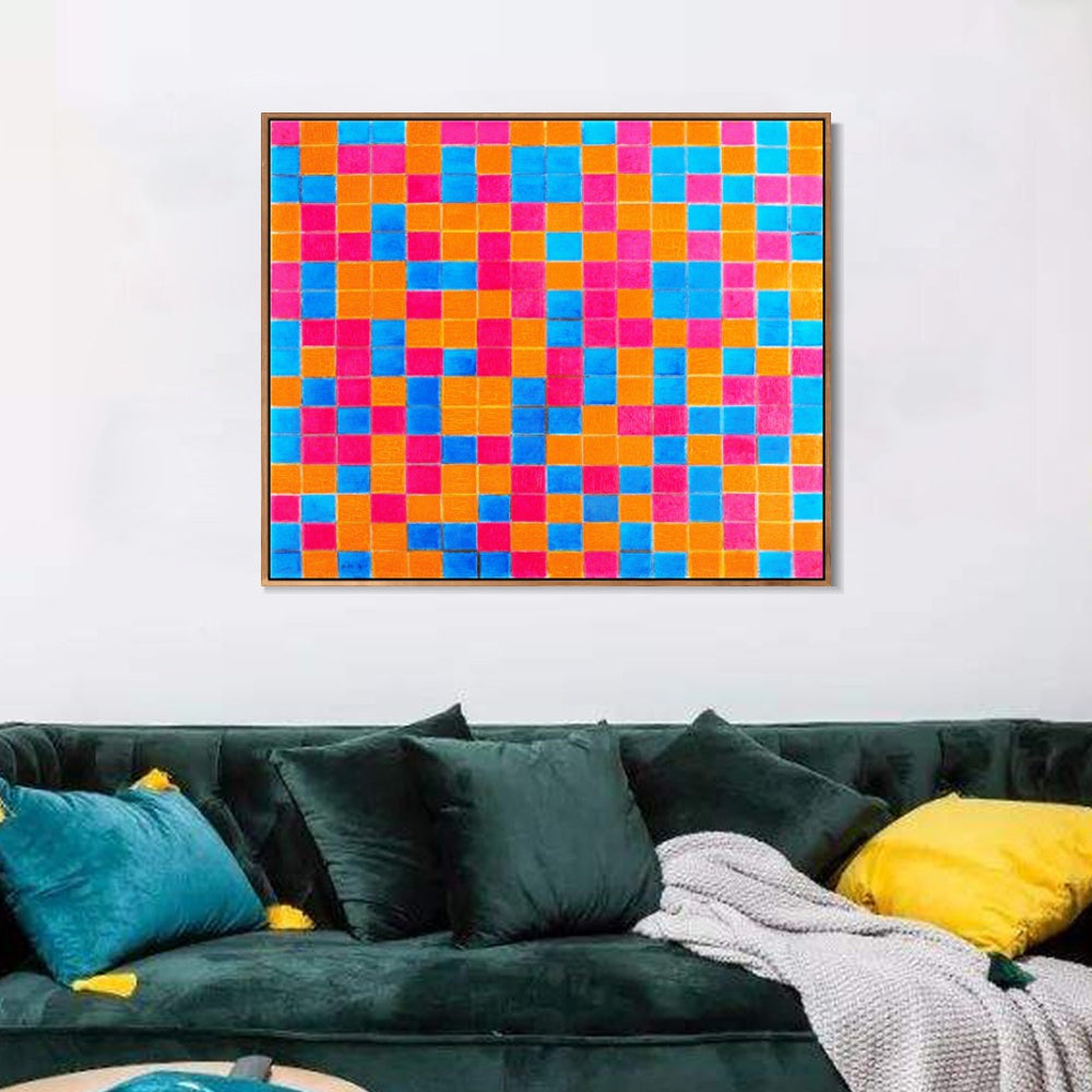 INVIN ART Framed Canvas Series#092 by Piet Cornelies Mondrian Wall Art Living Room Home Office Decorations