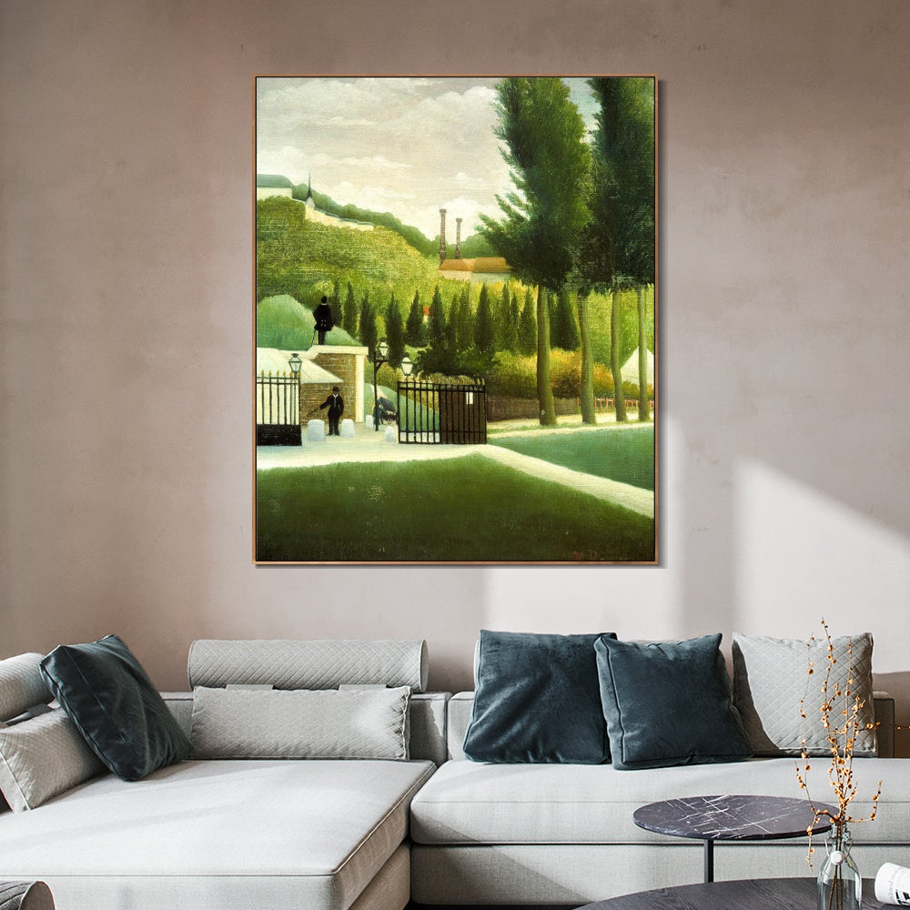 INVIN ART Framed Canvas Giclee Print Art The Customs House by Henri Rousseau Wall Art