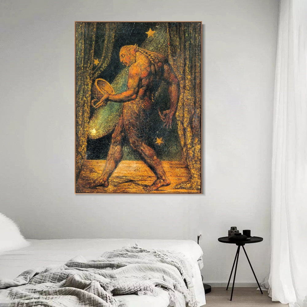 INVIN ART Framed Canvas Giclee Print Art The Ghost of a Flea by William Blake Wall Art