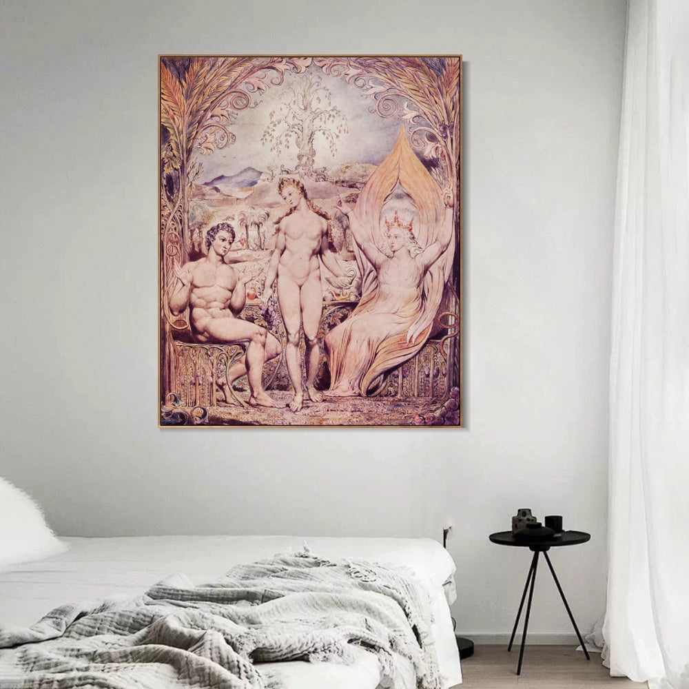INVIN ART Framed Canvas Giclee Print Art Series#017 by William Blake Wall Art