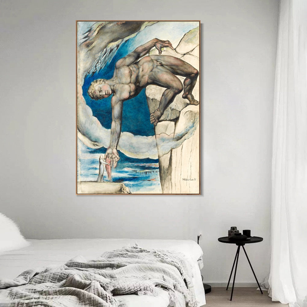 INVIN ART Framed Canvas Giclee Print Art Last Circle of Hell by William Blake Wall Art