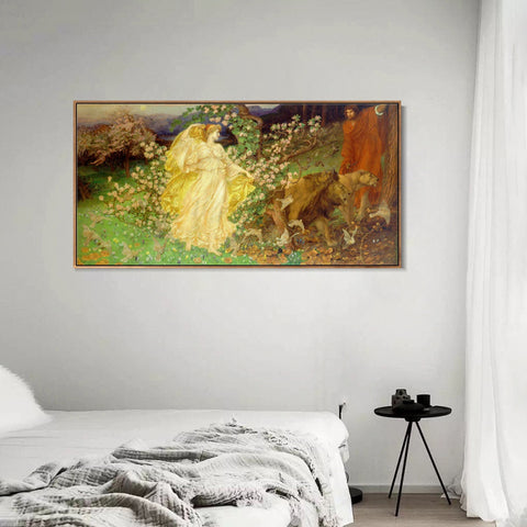 INVIN ART Framed Canvas Giclee Print Art Series#020 by William Blake Wall Art Living Room Home Office Decorations