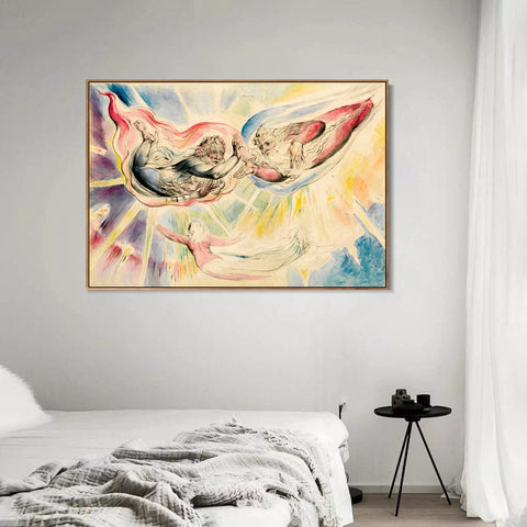 INVIN ART Framed Canvas Giclee Print Art St Peter and St James with Dante and Beatrice by William Blake Wall Art Living Room Home Office Decorations