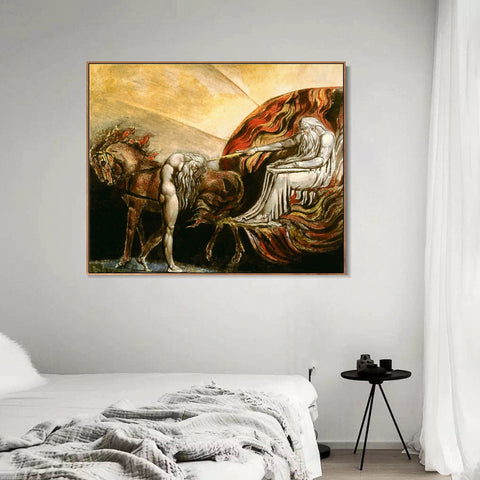 INVIN ART Framed Canvas Giclee Print Art Series#025 by William Blake Wall Art Living Room Home Office Decorations