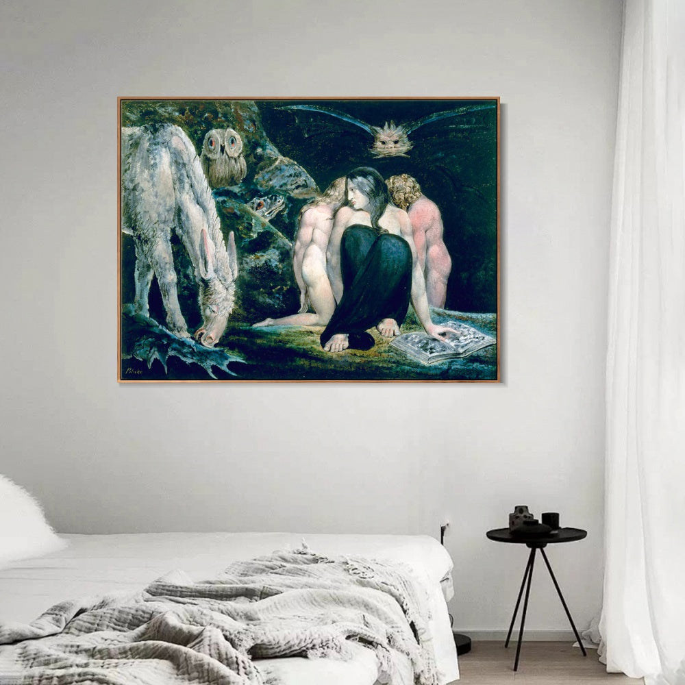 INVIN ART Framed Canvas Giclee Print Art The Night of Enitharmon's Joy by William Blake Wall Art
