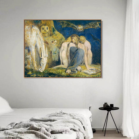 INVIN ART Framed Canvas Giclee Print Art The Night of Enitharmon's Joy#2 by William Blake Wall Art Living Room Home Office Decorations