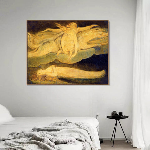 INVIN ART Framed Canvas Giclee Print Art Illustration to Dante's Divine Comedy#2 by William Blake Wall Art Living Room Home Office Decorations