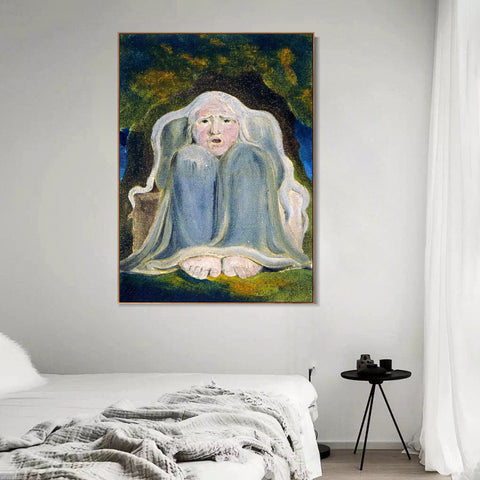INVIN ART Framed Canvas Giclee Print Art Series#041 by William Blake Wall Art Living Room Home Office Decorations