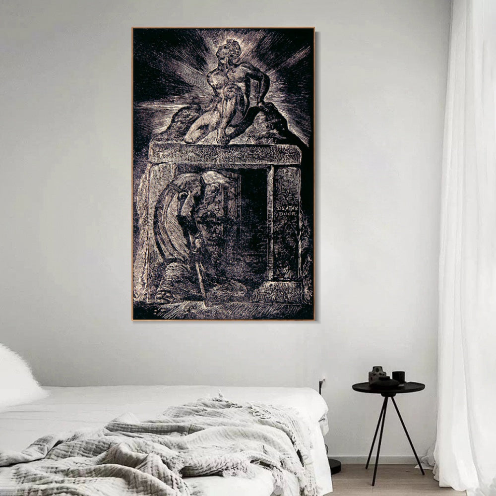 INVIN ART Framed Canvas Giclee Print Art Series#042 by William Blake Wall Art