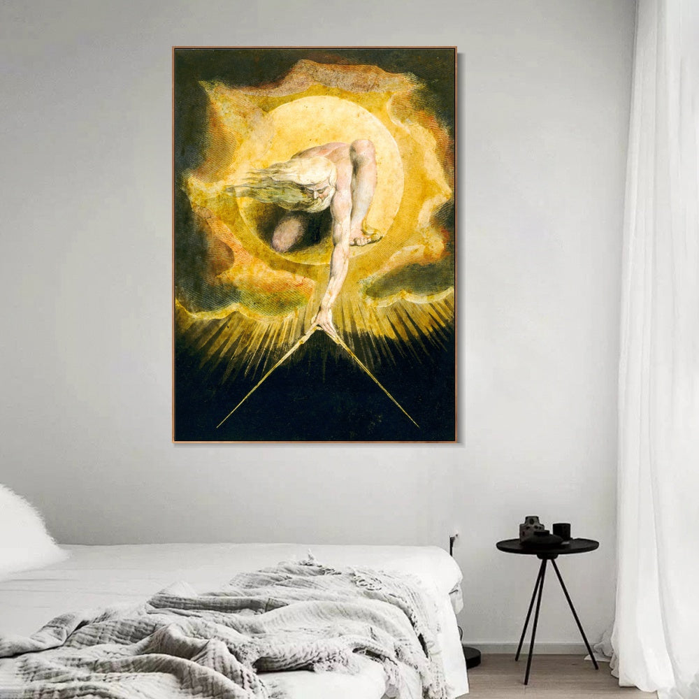 INVIN ART Framed Canvas Giclee Print Art The Ancient of Days, from 'Europe a Prophecy by William Blake Wall Art