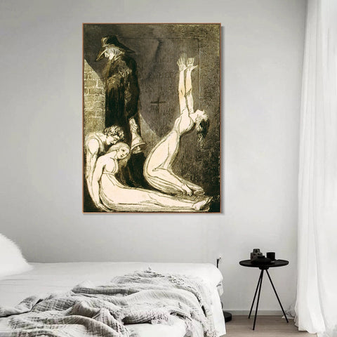 INVIN ART Framed Canvas Giclee Print Art Series#049 by William Blake Wall Art Living Room Home Office Decorations