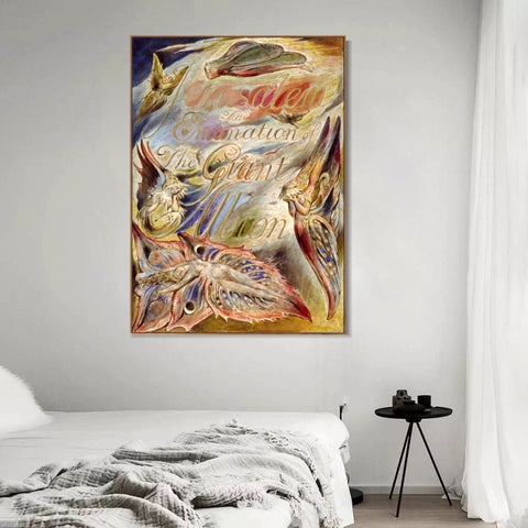 INVIN ART Framed Canvas Giclee Print Art Jerusalem by William Blake Wall Art Living Room Home Office Decorations