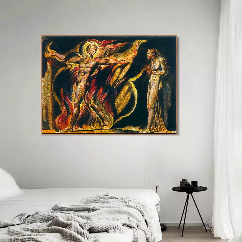 INVIN ART Framed Canvas Giclee Print Art Series#054 by William Blake Wall Art