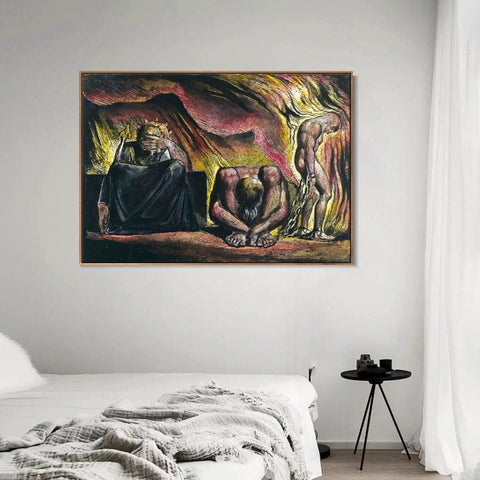 INVIN ART Framed Canvas Giclee Print Art Series#055 by William Blake Wall Art Living Room Home Office Decorations