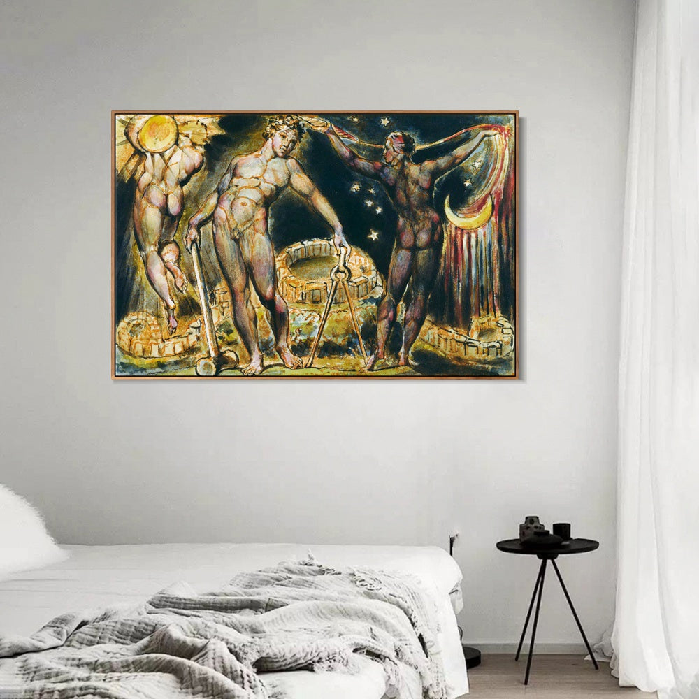 INVIN ART Framed Canvas Giclee Print Art Series#057 by William Blake Wall Art