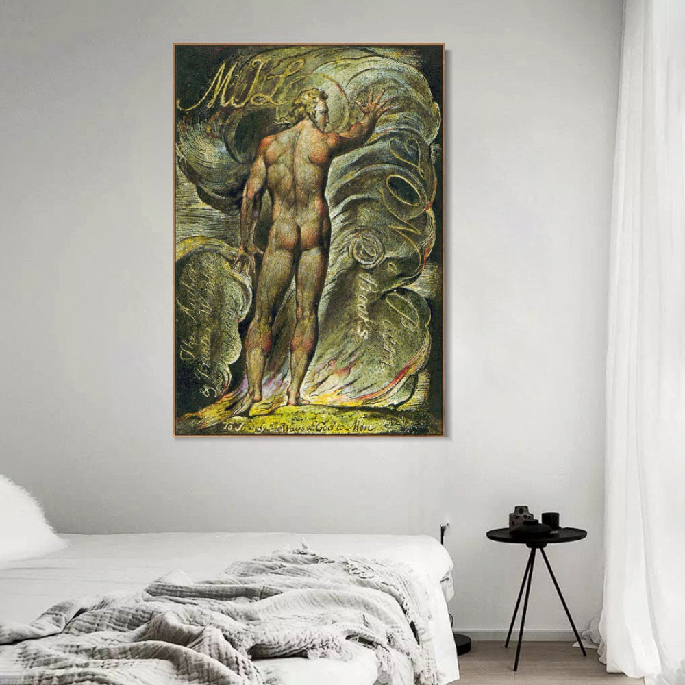 INVIN ART Framed Canvas Giclee Print Art Series#058 by William Blake Wall Art