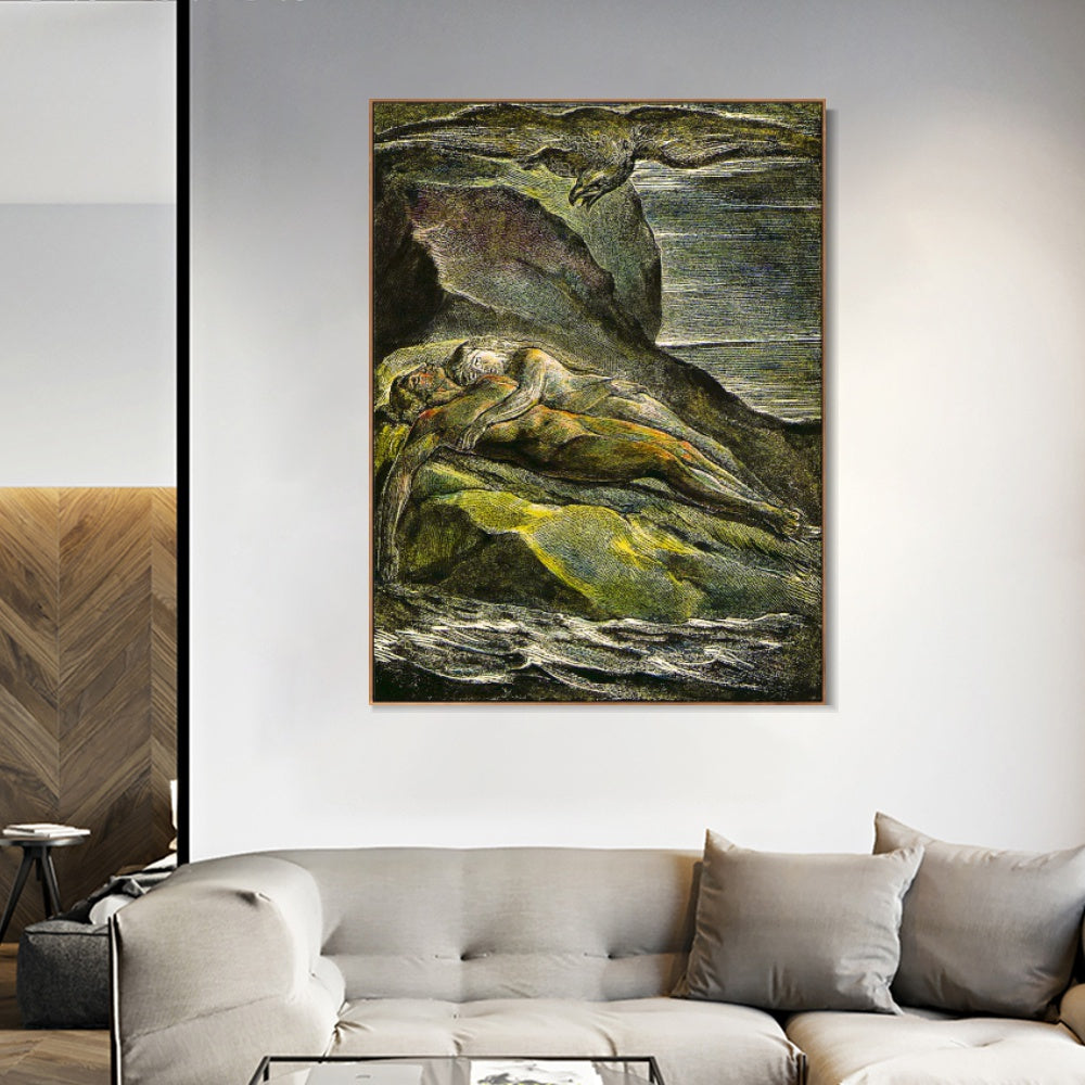 INVIN ART Framed Canvas Giclee Print Art Series#063 by William Blake Wall Art