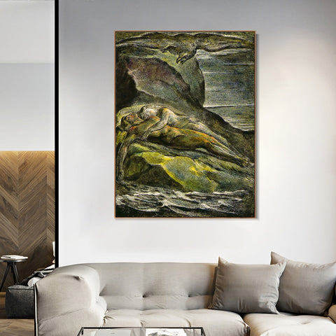 INVIN ART Framed Canvas Giclee Print Art Series#063 by William Blake Wall Art Living Room Home Office Decorations