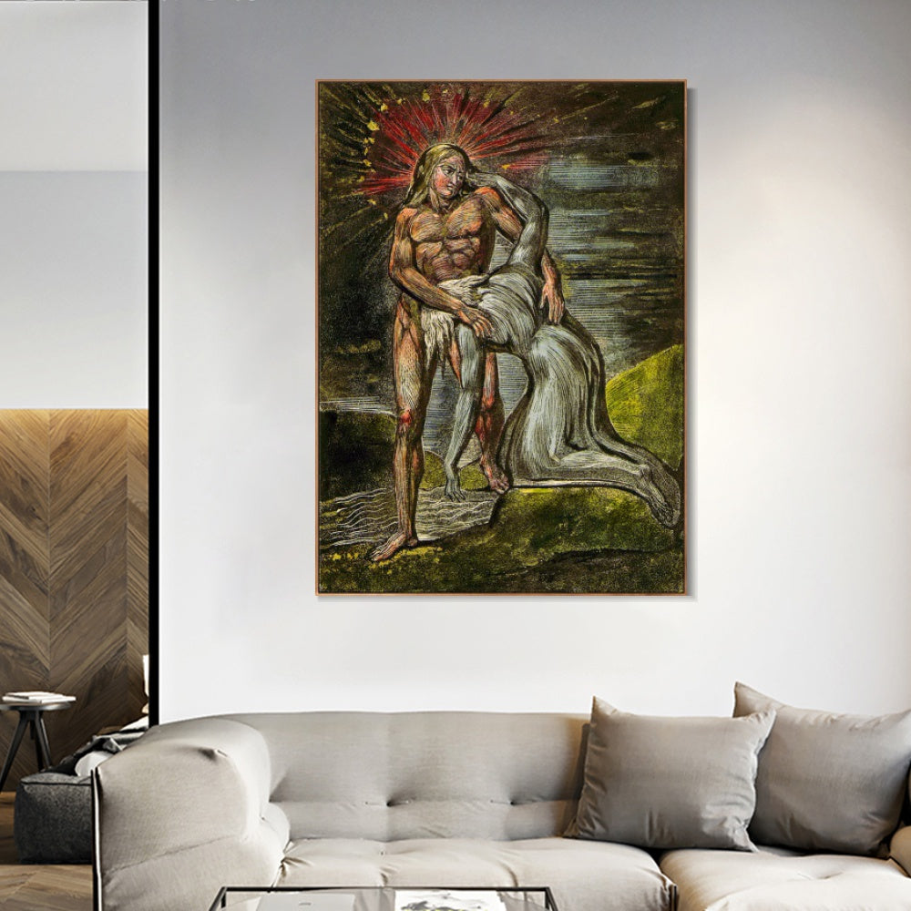 INVIN ART Framed Canvas Giclee Print Art Series#064 by William Blake Wall Art