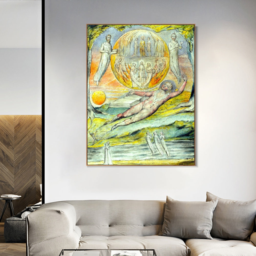 INVIN ART Framed Canvas Giclee Print Art The Youthful Poet's Dream by William Blake Wall Art