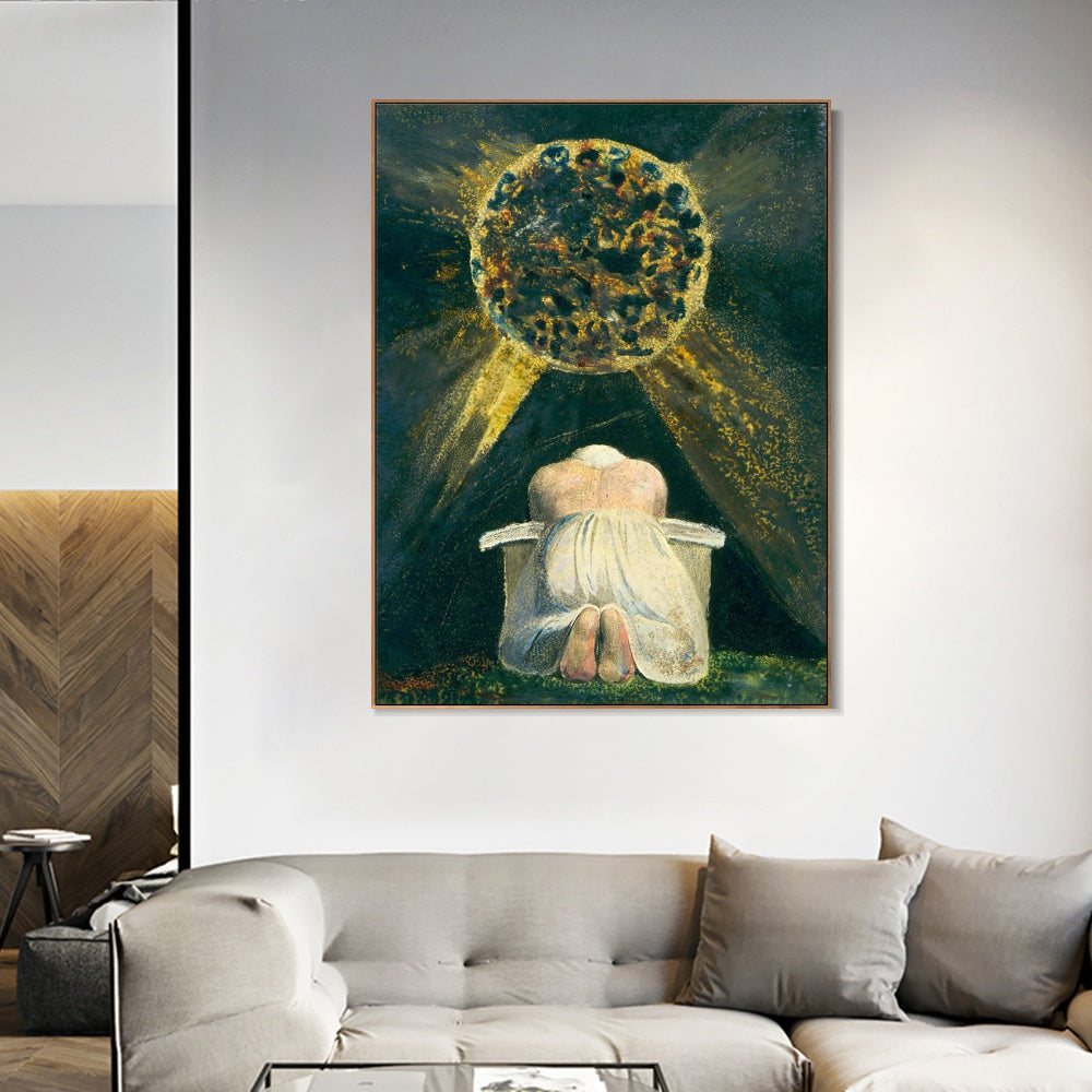 INVIN ART Framed Canvas Giclee Print Art SONG OF LOS#3 by William Blake Wall Art