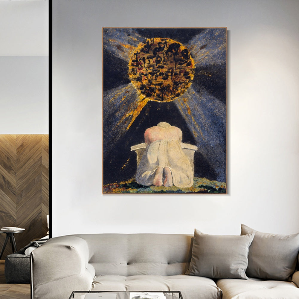 INVIN ART Framed Canvas Giclee Print Art SONG OF LOS#4 by William Blake Wall Art