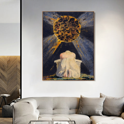 INVIN ART Framed Canvas Giclee Print Art SONG OF LOS#4 by William Blake Wall Art Living Room Home Office Decorations