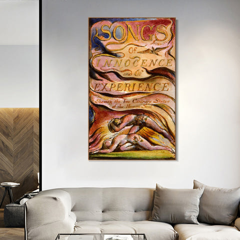 INVIN ART Framed Canvas Giclee Print Art Series#084 by William Blake Wall Art Living Room Home Office Decorations