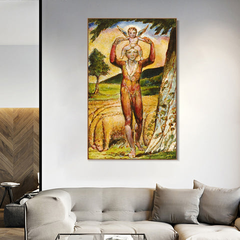 INVIN ART Framed Canvas Giclee Print Art Songs of Innocence and of Experience by William Blake Wall Art Living Room Home Office Decorations
