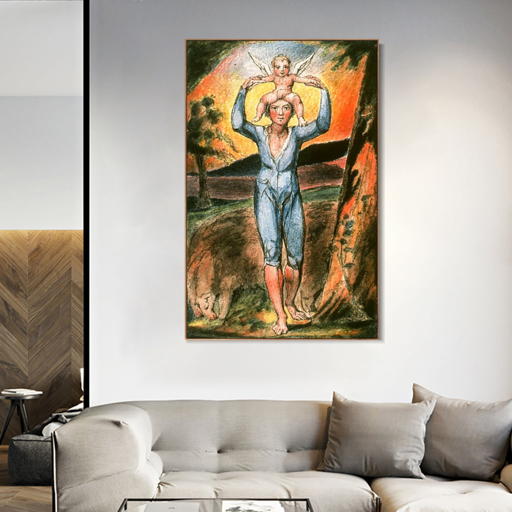 INVIN ART Framed Canvas Giclee Print Art Songs of Innocence and of Experience#3 by William Blake Wall Art