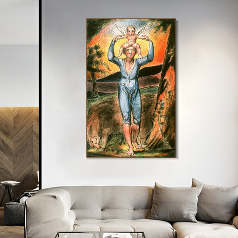 INVIN ART Framed Canvas Giclee Print Art Songs of Innocence and of Experience#3 by William Blake Wall Art Living Room Home Office Decorations