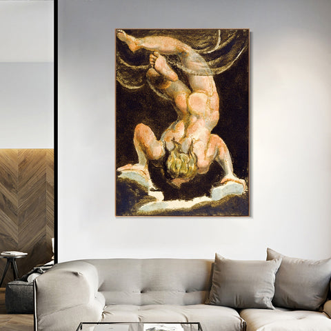 INVIN ART Framed Canvas Giclee Print Art Series#094 by William Blake Wall Art Living Room Home Office Decorations